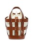 Main View - Click To Enlarge - TRADEMARK - 'Cooper Cage' canvas pouch leather bucket tote