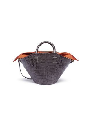 Main View - Click To Enlarge - TRADEMARK - Detachable insert small croc embossed leather basket bag