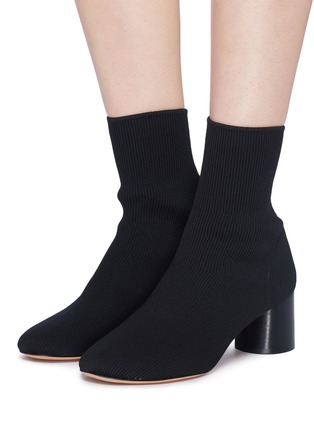 Figure View - Click To Enlarge - VINCE - 'Tasha' cylindrical heel sock knit ankle boots