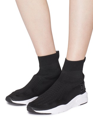 Figure View - Click To Enlarge - SAM EDELMAN - 'Tara' sock knit high top sneakers