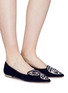 Figure View - Click To Enlarge - SOPHIA WEBSTER - 'Bibi Butterfly' wing embroidered velvet flats