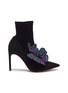 Main View - Click To Enlarge - SOPHIA WEBSTER - 'Riva' butterfly appliqué stretch suede ankle boots