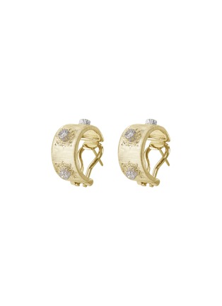 Main View - Click To Enlarge - BUCCELLATI - 'Macri' diamond yellow gold hoop earrings