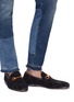 Figure View - Click To Enlarge - GUCCI - 'Jordaan' GG embroidered horsebit velvet step-in loafers