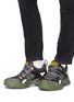 Front View - Click To Enlarge - GUCCI - 'Flashtrek' glass crystal strap colourblock sneakers