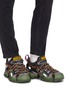 Figure View - Click To Enlarge - GUCCI - 'Flashtrek' glass crystal strap colourblock sneakers
