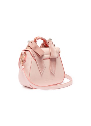 Detail View - Click To Enlarge - SOPHIA WEBSTER - 'Eloise' faux pearl bow leather crossbody bag