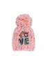 Main View - Click To Enlarge - VENNA - 'Love' embellished slogan pompom knit beanie