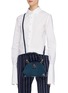 Front View - Click To Enlarge - MANU ATELIER - 'Demi' suede and leather crossbody satchel