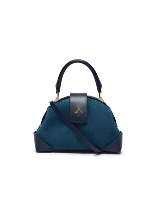 Main View - Click To Enlarge - MANU ATELIER - 'Demi' suede and leather crossbody satchel