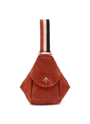Main View - Click To Enlarge - MANU ATELIER - 'Fernweh' stripe shoulder strap micro suede handbag