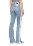 Back View - Click To Enlarge - SANDRINE ROSE - Tuxedo stripe outseam distressed flared jeans