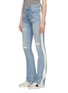 Front View - Click To Enlarge - SANDRINE ROSE - Tuxedo stripe outseam distressed flared jeans