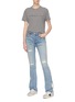 Figure View - Click To Enlarge - SANDRINE ROSE - Tuxedo stripe outseam distressed flared jeans