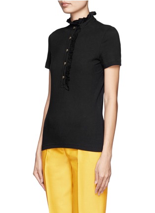 Front View - Click To Enlarge - TORY BURCH - 'Lidia' ruffled polo shirt