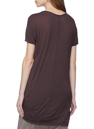 Back View - Click To Enlarge - RICK OWENS  - Asymmetric hem long T-shirt