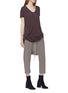 Figure View - Click To Enlarge - RICK OWENS  - Asymmetric hem long T-shirt