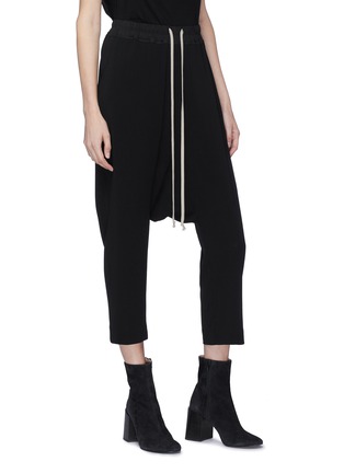 Front View - Click To Enlarge - RICK OWENS  - Drop crotch crepe pants