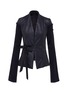 Main View - Click To Enlarge - RICK OWENS  - Contrast sleeve leather jacket