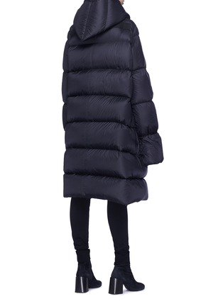 Back View - Click To Enlarge - RICK OWENS  - Hooded down long puffer jacket