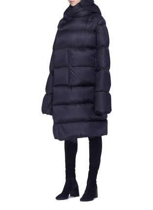 Front View - Click To Enlarge - RICK OWENS  - Hooded down long puffer jacket