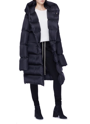 Figure View - Click To Enlarge - RICK OWENS  - Hooded down long puffer jacket