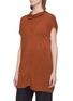 Front View - Click To Enlarge - RICK OWENS  - 'Faun' cowl neck long T-shirt