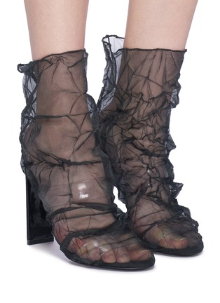 Figure View - Click To Enlarge - NICHOLAS KIRKWOOD - 'D'Arcy' crinkled organdy ankle boots