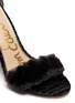 Detail View - Click To Enlarge - SAM EDELMAN - 'Yaro' velour heel faux fur strap sandals