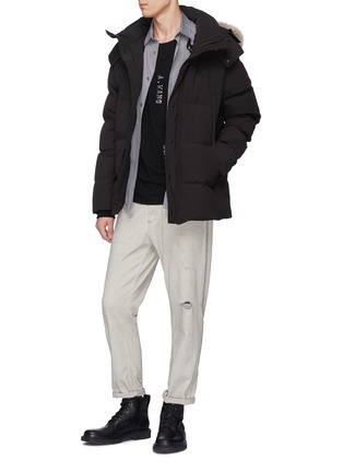 Figure View - Click To Enlarge - CANADA GOOSE - Wyndham' coyote fur hooded down puffer jacket