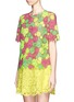 Front View - Click To Enlarge - VALENTINO GARAVANI - Fluo guipure lace top