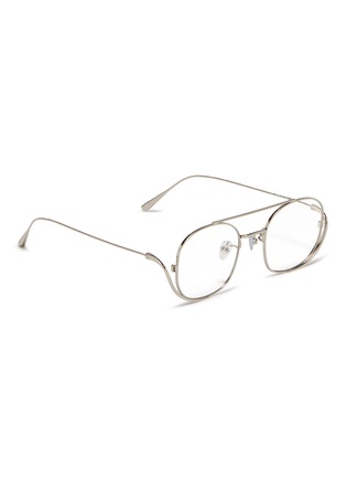 Figure View - Click To Enlarge - JINNNN - 'Bowie' metal aviator optical glasses