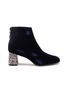 Main View - Click To Enlarge - SOPHIA WEBSTER - 'Stella' glass crystal heel velvet ankle boots