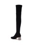 Detail View - Click To Enlarge - SOPHIA WEBSTER - 'Suranne' glass crystal heel thigh high stretch suede boots