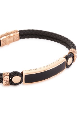 Detail View - Click To Enlarge - JOHN HARDY - 'Classic Chain' onyx bronze leather bracelet