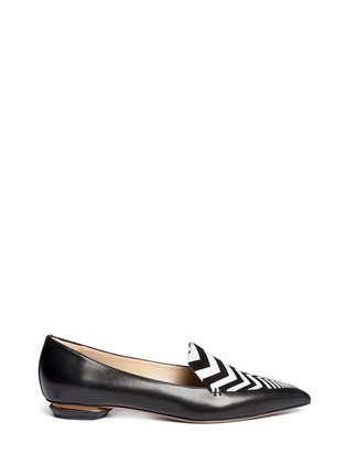 Main View - Click To Enlarge - NICHOLAS KIRKWOOD - Zigzag print point-toe leather slip-ons