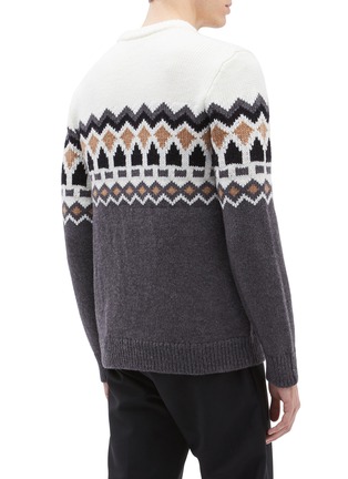 Back View - Click To Enlarge - THEORY - 'Verios' Fair Isle intarsia Merino wool sweater