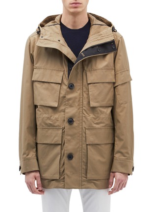 Main View - Click To Enlarge - THEORY - 'Vernon' cargo pocket hooded twill parka