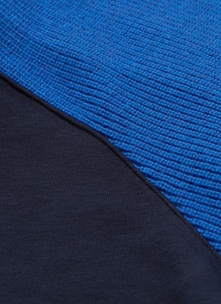 - THEORY - 'Hybrid' Merino wool rib knit panel patchwork sweatshirt