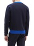 Back View - Click To Enlarge - THEORY - 'Hybrid' Merino wool rib knit panel patchwork sweatshirt