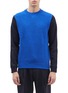 Main View - Click To Enlarge - THEORY - 'Hybrid' Merino wool rib knit panel patchwork sweatshirt
