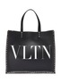 VALENTINO - Valentino Garavani Rockstud logo print leather tote