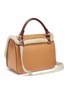 Figure View - Click To Enlarge - JW ANDERSON - 'Disc' barbell ring shearling trim leather satchel