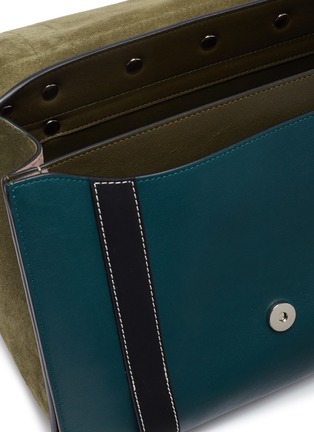 Detail View - Click To Enlarge - JW ANDERSON - 'Disc' barbell ring leather satchel