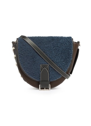 Main View - Click To Enlarge - JW ANDERSON - 'Bike' shearling flap leather crossbody bag