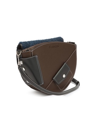 Figure View - Click To Enlarge - JW ANDERSON - 'Bike' shearling flap leather crossbody bag
