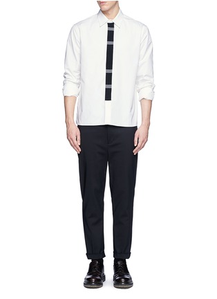 Figure View - Click To Enlarge - MARNI - Knit placket trim shirt