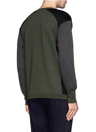 Back View - Click To Enlarge - MARNI - Tri-colour virgin wool sweater