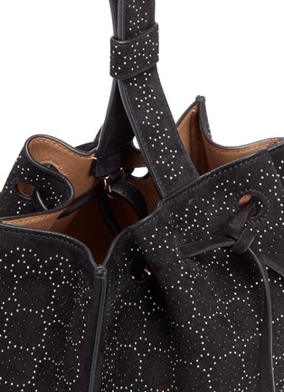 Detail View - Click To Enlarge - ALAÏA - 'Clou' geometric studded suede bucket bag