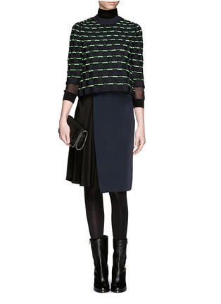 Figure View - Click To Enlarge - 3.1 PHILLIP LIM - Cropped check knit sweater
